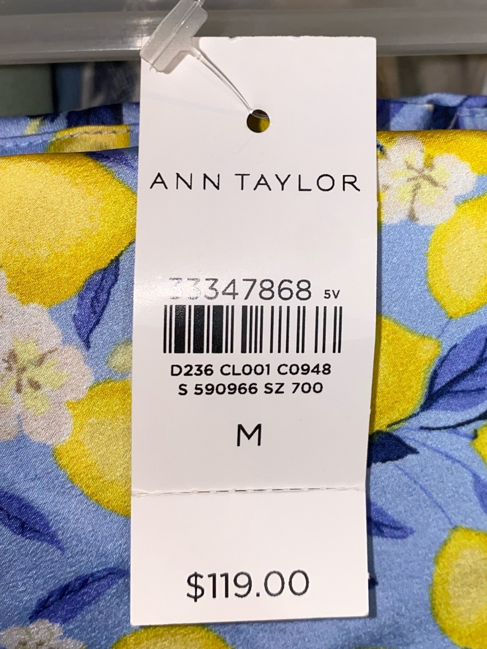 NWT Ann Taylor Blue/Yellow Lemon Midi Skirt, Size Medium - Picture 7 of 7